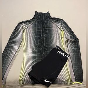 Nike Pro long sleeve + bike shorts